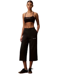 Calvin Klein Performance Women's Brushed Cropped Wide-Leg Sweatpants