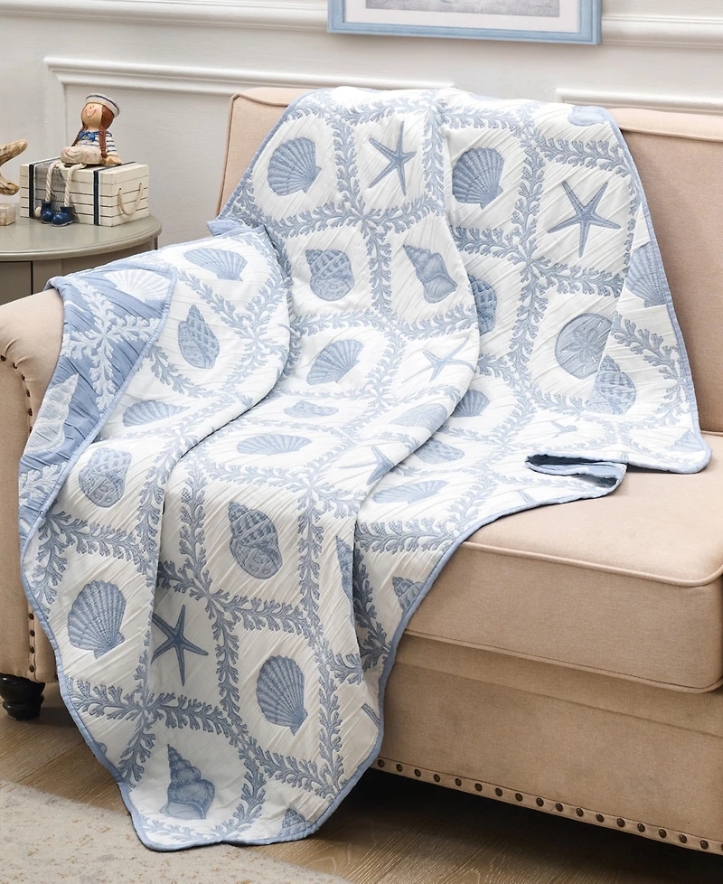 Greenland Home Fashions Laguna Reversible Jacquard Woven Matelasse Throw, 50" x 60"