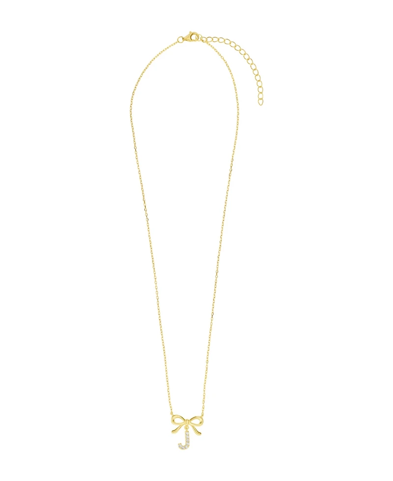 Macy's Gold Plated Bow Initial Necklaces