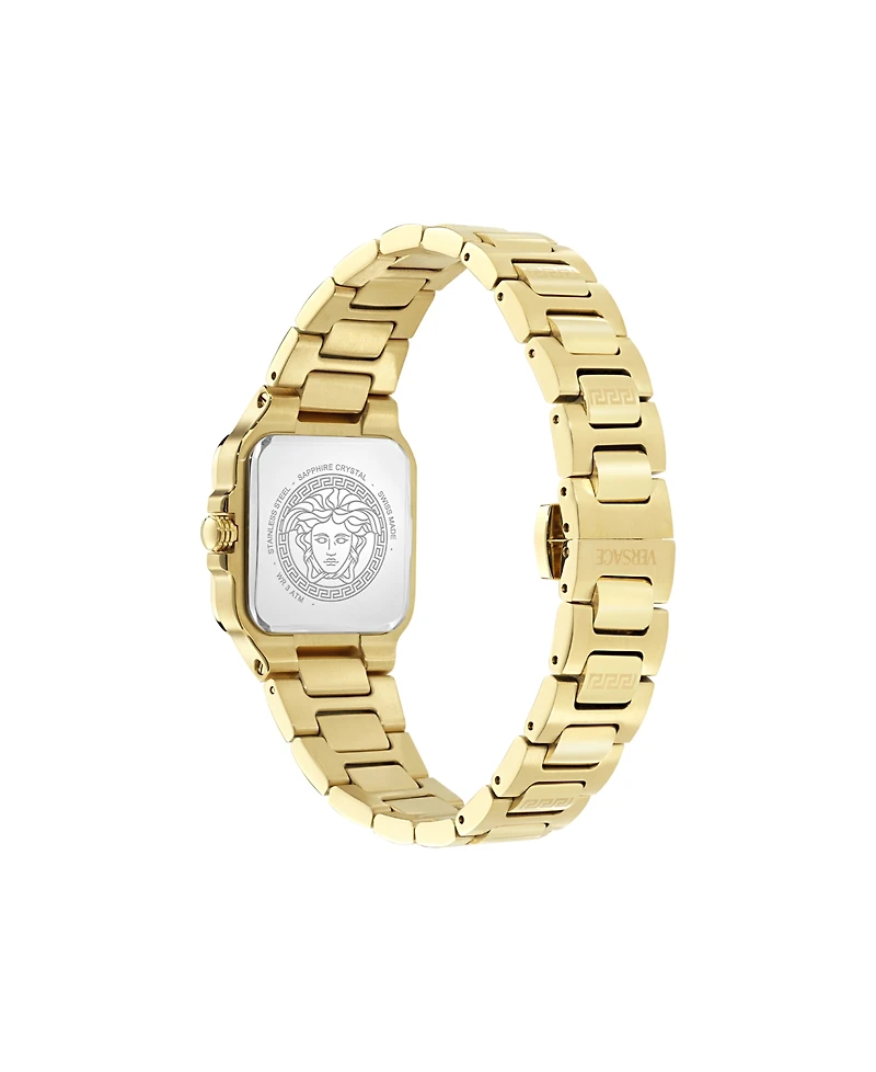 Versace Women's Greca Edge Ip Yellow Gold Bracelet Watch, 30x30mm