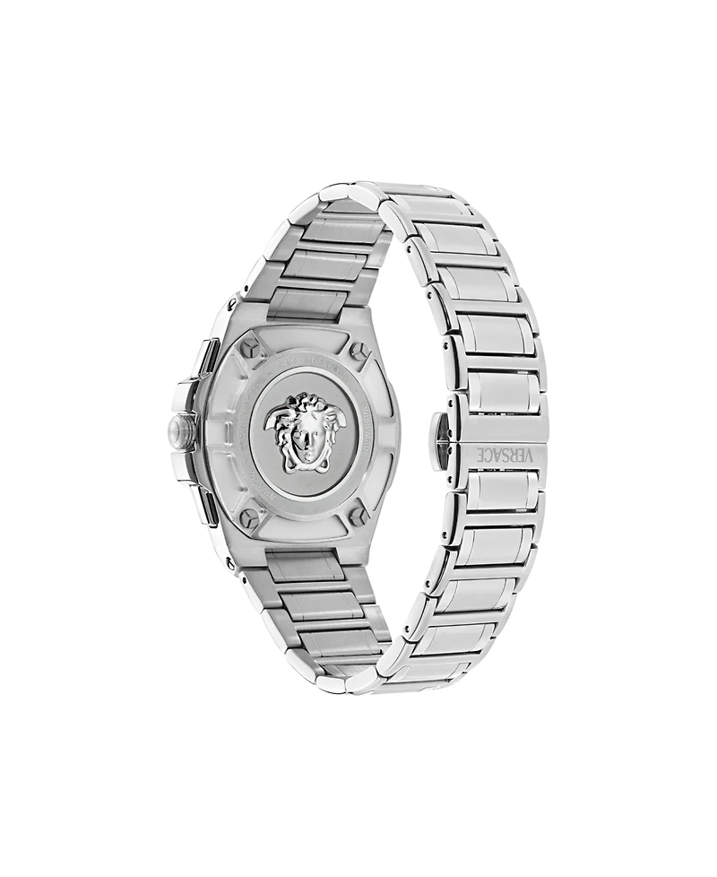 Versace Men's Greca Reaction Silver Stainless Steel Bracelet Watch