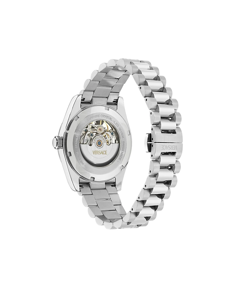 Versace Men's Millenyium Limited Edition Automatic Silver Stainless Steel Bracelet Watch, 40mm