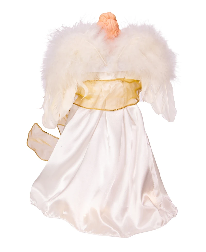 Kurt Adler 14-Inch Battery-Operated Ivory and Gold Led Angel Treetop