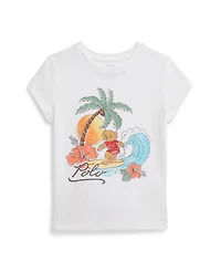 Polo Ralph Lauren Girls' 2T-6X Bear Cotton Jersey T-Shirt