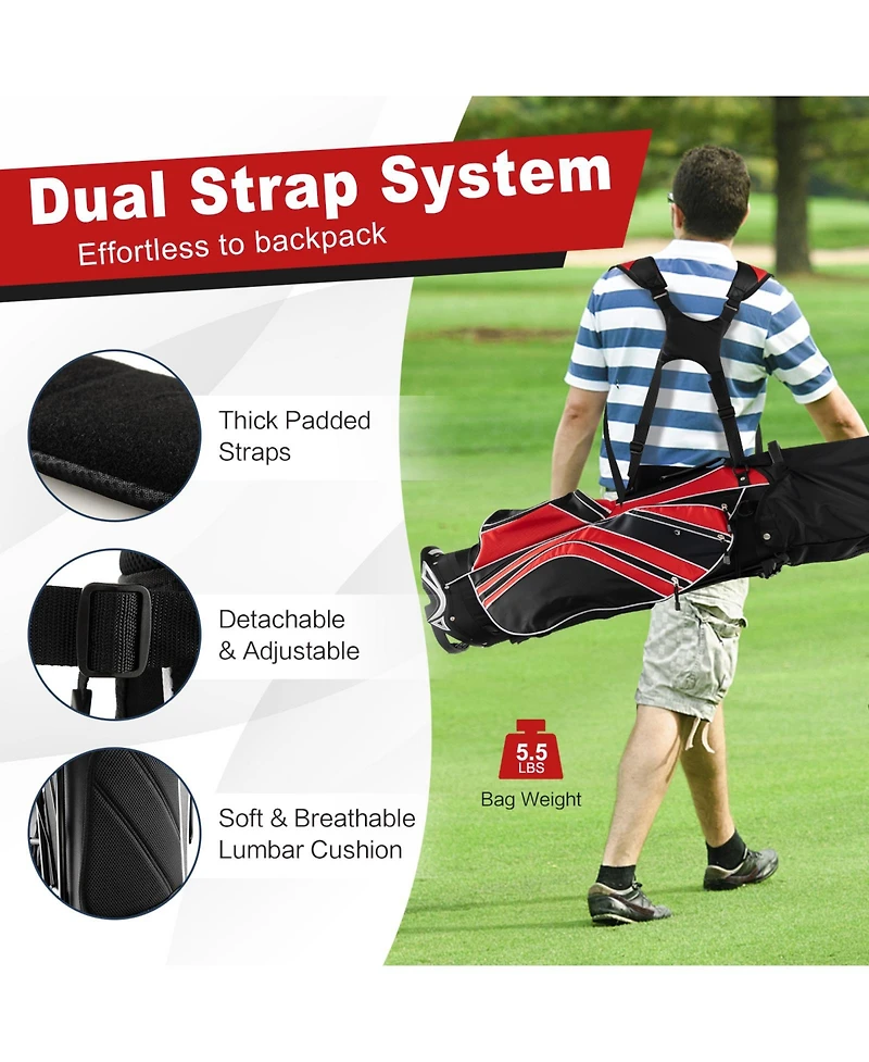 Mecale Lightweight Golf Stand Cart Bag with Shoulder Strap, Portable Carry Design