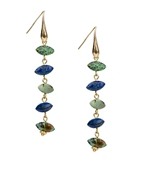Patricia Nash Gold-Tone Plated 5 Stone Drop Earrings