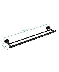 Rainsken 23.6" Stainless Steel Wall Mounted Towel Bar, Double Bath Towel Bar for Bathroom