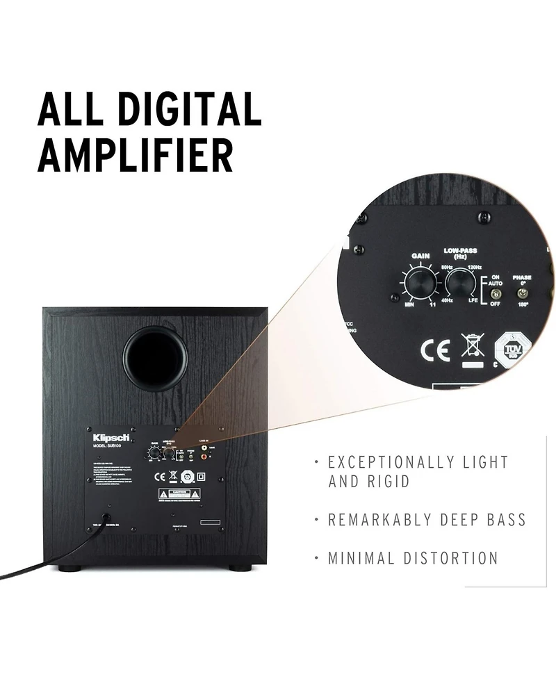 Klipsch Sub-100-black Synergy Black Label Subwoofer Speaker (2018)