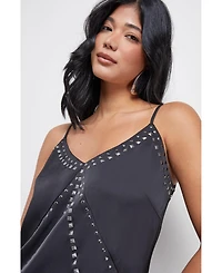 Warehouse Women's Premium Stud Embellished Slip Dress