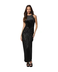 Coast Women's Velvet Halter Sequin Maxi Dress