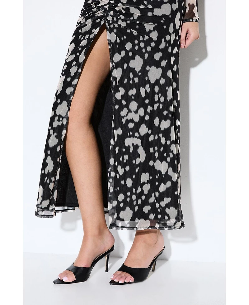 MissPap Women's Spot Print Mesh Scarf Dress