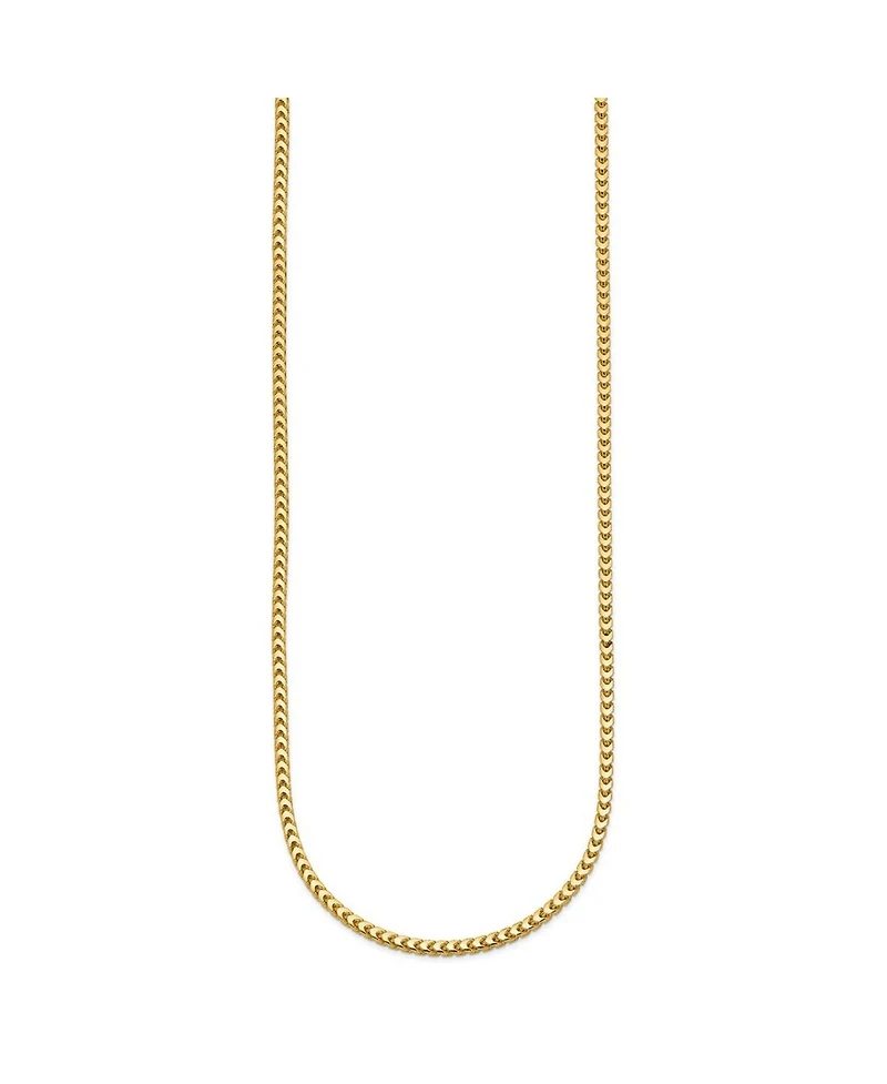 Curata Jewelry Solid 18k Yellow Gold Italian 7.5 Inch 2.4mm Wide Woven Franco Chain Bracelet