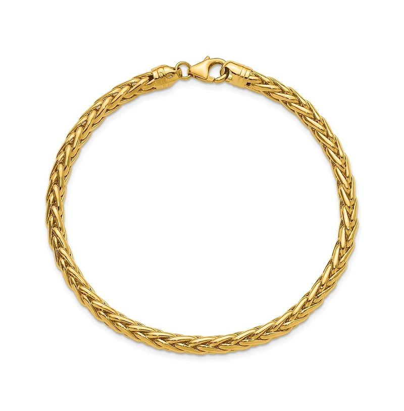 Curata Jewelry Solid Hollow Italian 7.5 Inch 3.1mm Wide Woven Spiga Link Bracelet