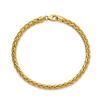 Curata Jewelry Solid Hollow Italian 7.5 Inch 3.1mm Wide Woven Spiga Link Bracelet