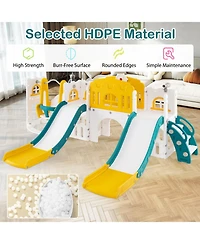 Mecale 10-in-1 Toddler Slide and Swing Set with 2 Slides and Tunnel