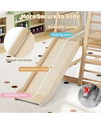 Mecale 8-in-1 Montessori Wooden Jungle Gym Climber with Slide, Monkey Bar & Play Features for Active Kids