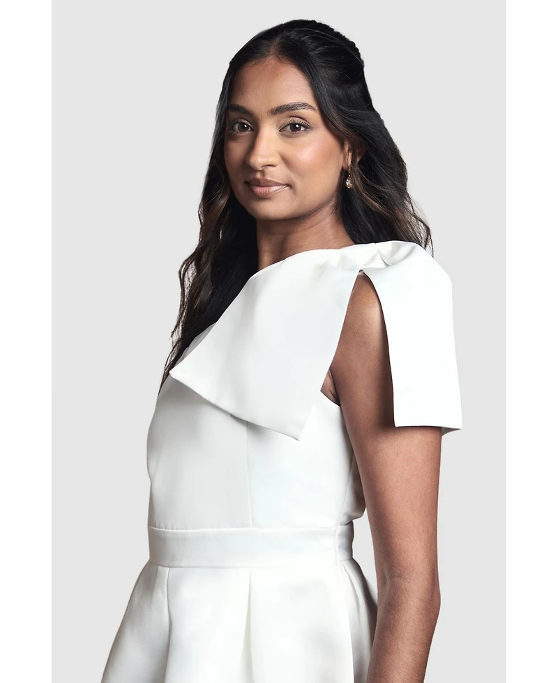 Coast Women's One Shoulder Bow Bridal Mini Dress