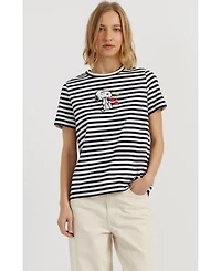 Chinti & Parker Women's Cotton Snoopy Breton Cherry T-Shirt