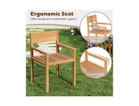 Slickblue Teak Wood Outdoor Dining Armchair for Patio or Garden