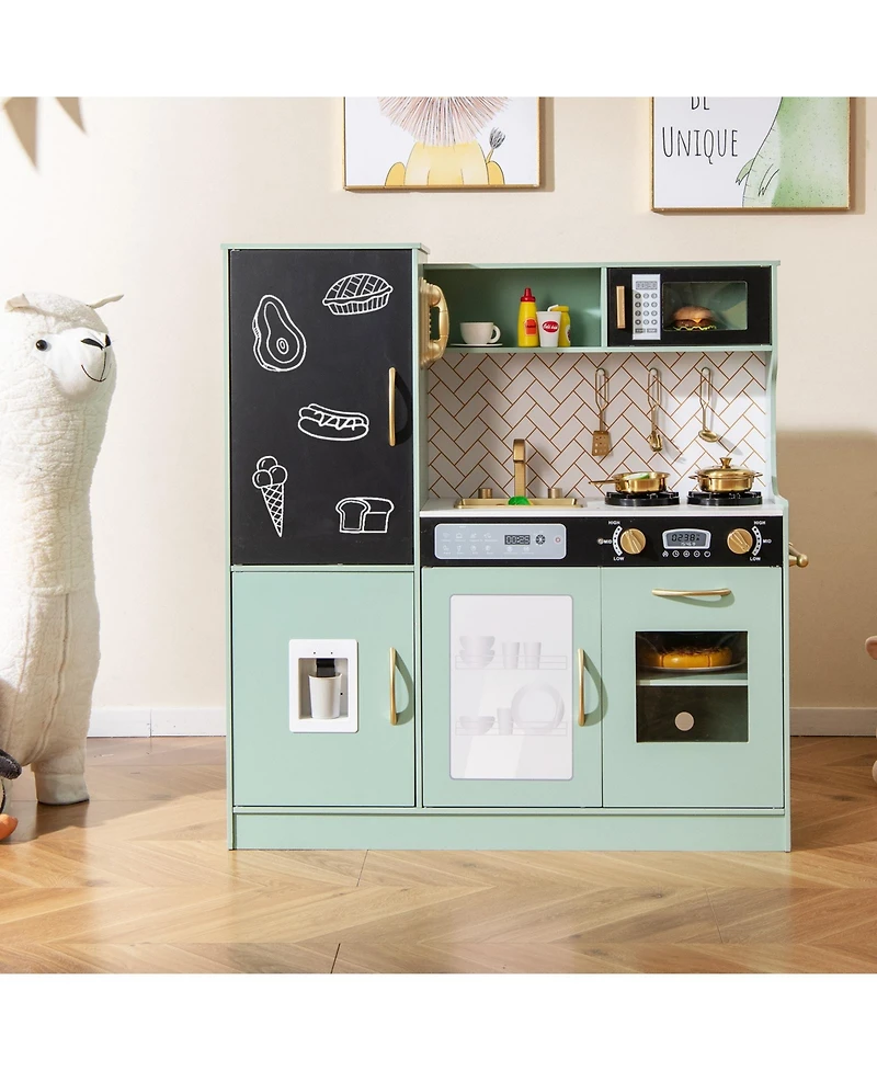 Mecale Pretend Play Kitchen with Utensils for Kids Ages 3+, Interactive