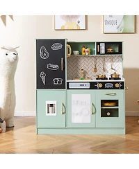 Mecale Pretend Play Kitchen with Utensils for Kids Ages 3+, Interactive