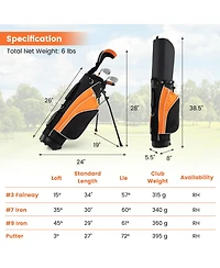 Mecale Junior Complete Golf Club Set for Kids Ages 8-10