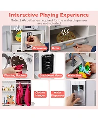 Mecale Dual-Sided Kids Play Kitchen with Water Dispenser & Range Hood for Ages 3