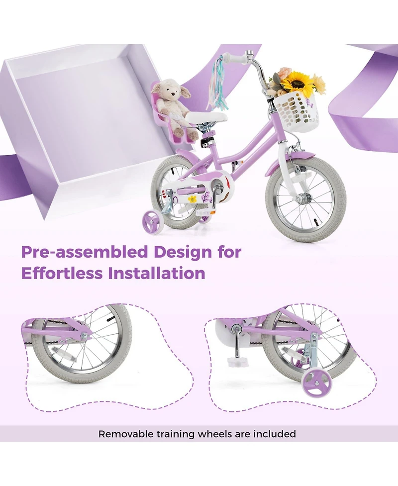 Mecale Girls' Bike with Doll Seat and Streamers