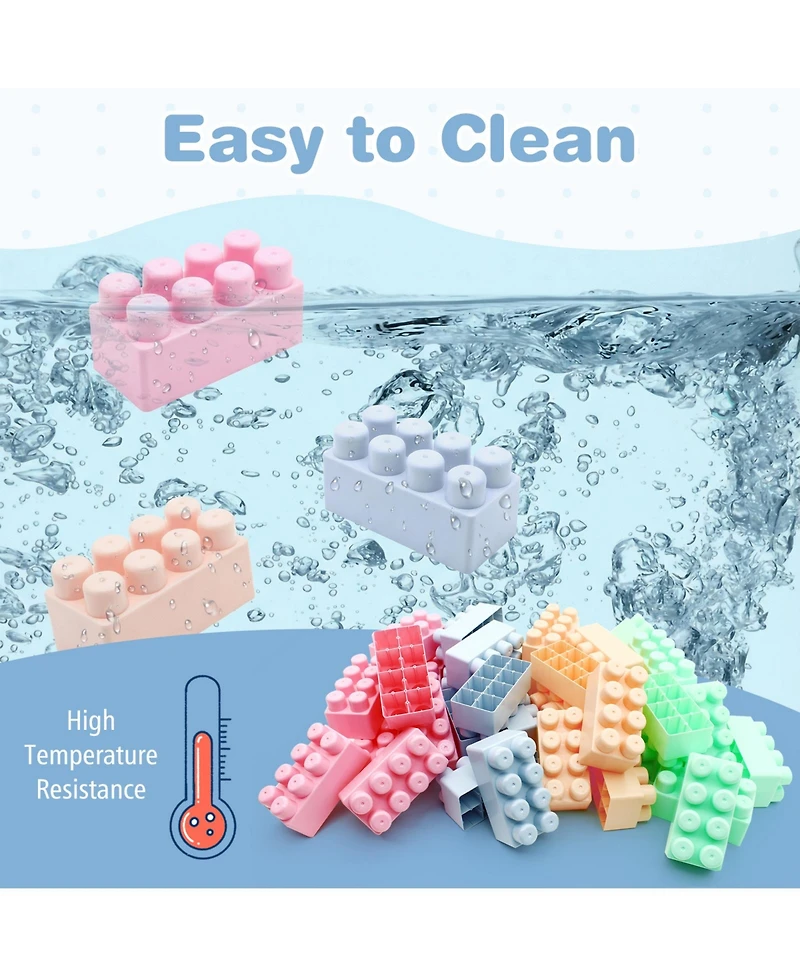 Mecale 64-Piece Toddler Building Blocks Educational Toy Set