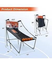 Mecale Basketball Arcade Game Collection Kids Foldable Game with 8 Modes