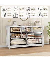 gaomon 7 Dresser for Bedroom, 54 in Wide Drawer Dresser with Storage Freestanding, Wooden Closet Storage Chest for Living Room, Bedroom, Entryway