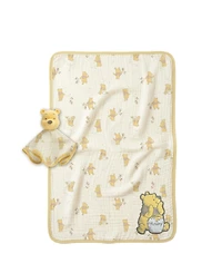 Disney Baby Boys' or Girls' Printed Pooh Gauze Blanket