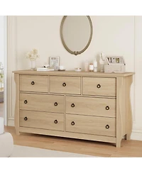 gaomon 7 Dresser for Bedroom, 54 in Wide Drawer Dresser with Storage Freestanding, Wooden Closet Storage Chest for Living Room, Bedroom, Entryway