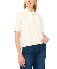 CeCe Women's Tie Neck Front Button Cardigan