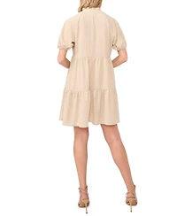 CeCe Women's Short-Sleeve V-Neck Babydoll Dress