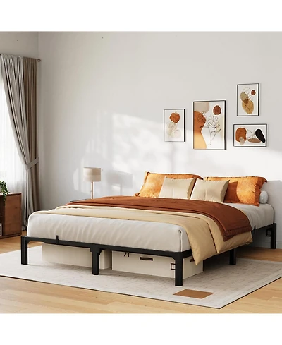 gaomon 10 in Bed Frame, Heavy Duty Metal Platform Bed Frame with Durable Iron Slat Support and Legs, No Box Spring Required, Support Up to 800 Lbs