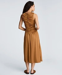 Kenneth Cole Women's Ruched A-Line Midi Dress