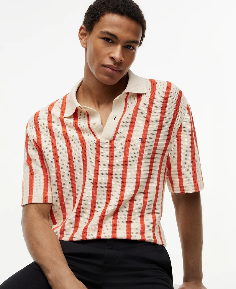 Tommy Hilfiger Men's Striped Regular-Fit Polo Shirt
