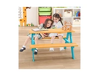 Slickblue Kids Wooden Picnic Table with Benches for Indoor and Outdoor