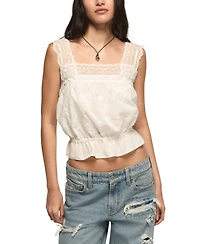 Lucky Brand Women's Embroidered Square Neck Tank Top