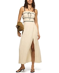 Lucky Brand Women's Contrast Piped Square Neck Dress