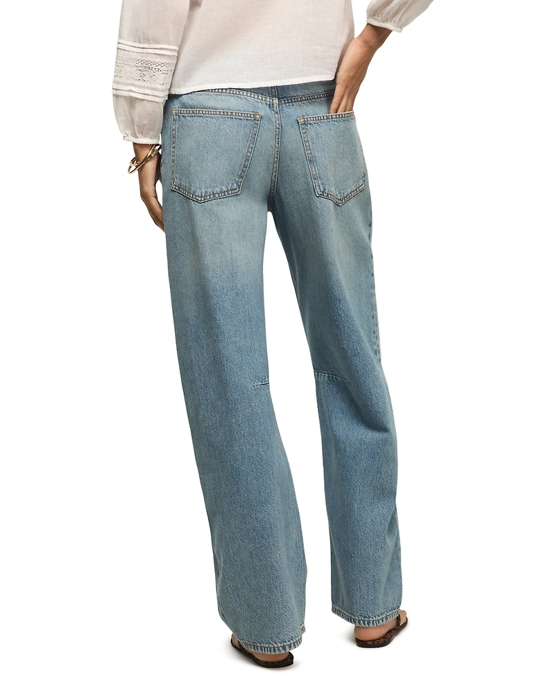 Lucky Brand Women's Cotton Barrel Wide-Leg Mid-Rise Jeans