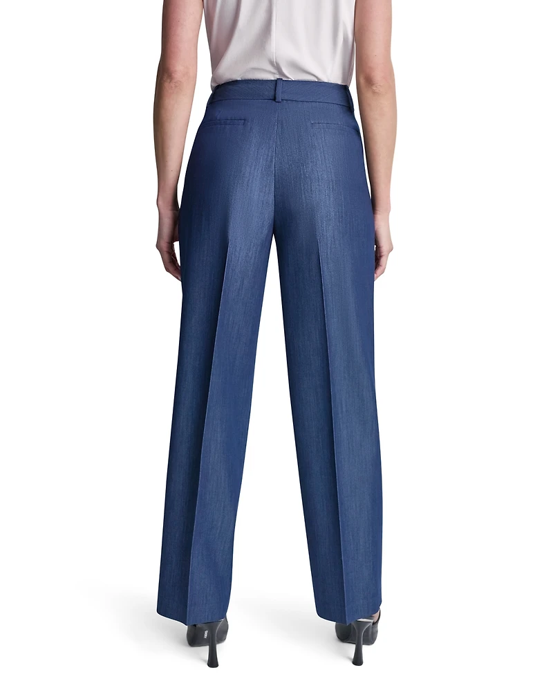 Dkny Petite Dressy Straight Fit Denim Trousers