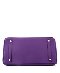 Pre-Owned HERMES Birkin 35 Handbag Bicolor Clemence with Palladium Hardware