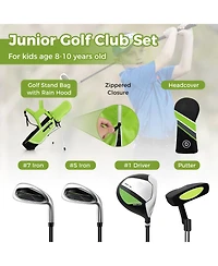 Mecale Junior Complete Golf Club Set with Rain Hood, Right Hand, Ages 8-10