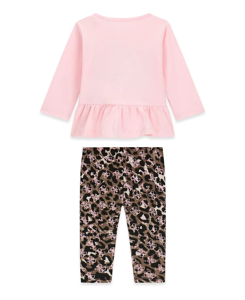 Guess Baby Girls' Long-Sleeve Top and Legging, 2-Piece Set