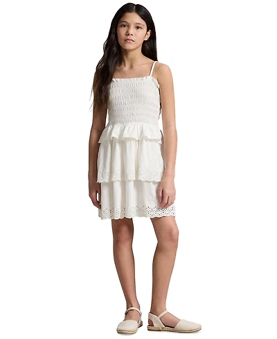 Polo Ralph Lauren Girls' 7-16 Smocked Cotton Jersey Dress