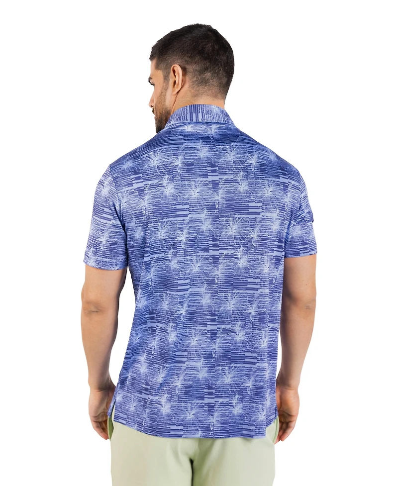TailorByrd Men's Abstract Orchid Printed Performance Polo