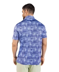 TailorByrd Men's Abstract Orchid Printed Performance Polo
