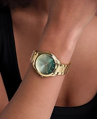 Olivia Burton Women's Colourwave Gold Tone Stainless Steel Bracelet Watch, 36mm